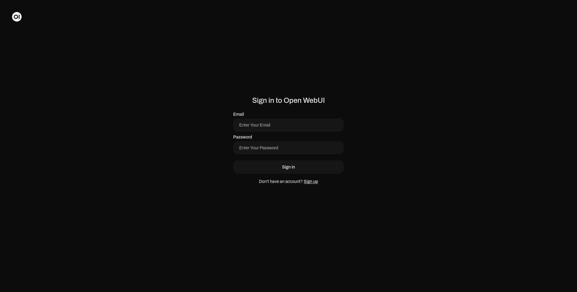 openweb-ui signin page